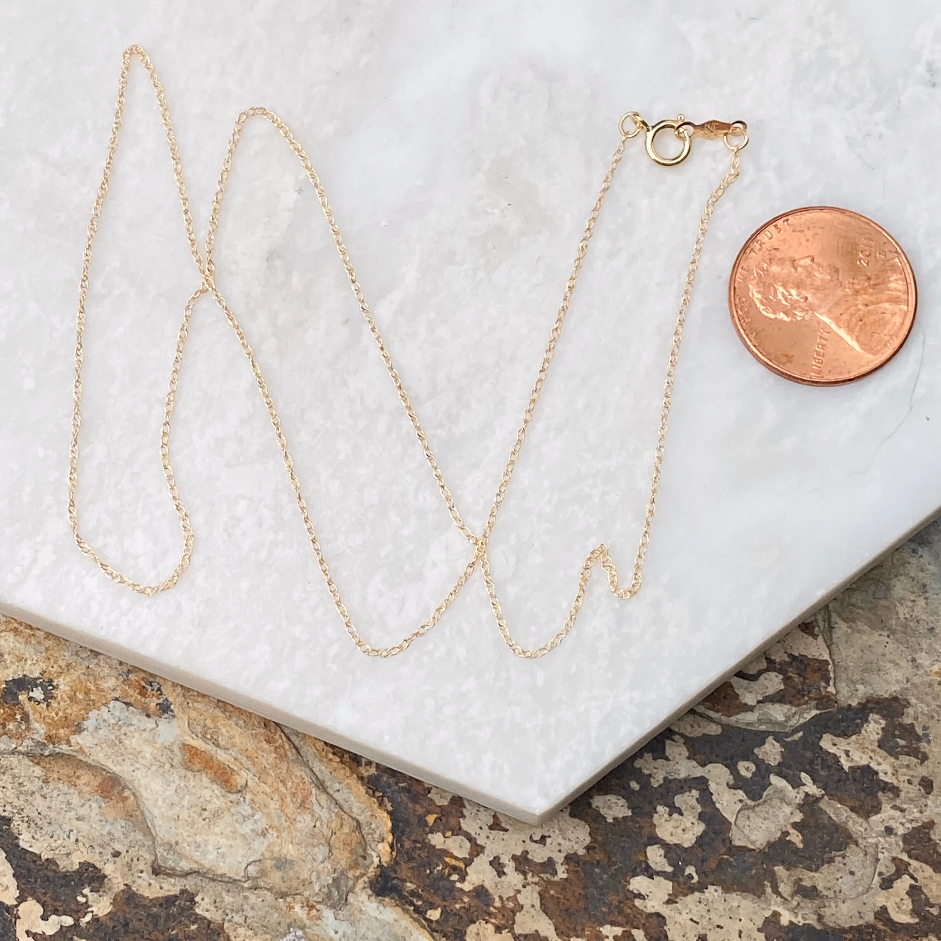10KT Yellow Gold .85mm Rope Chain Necklace