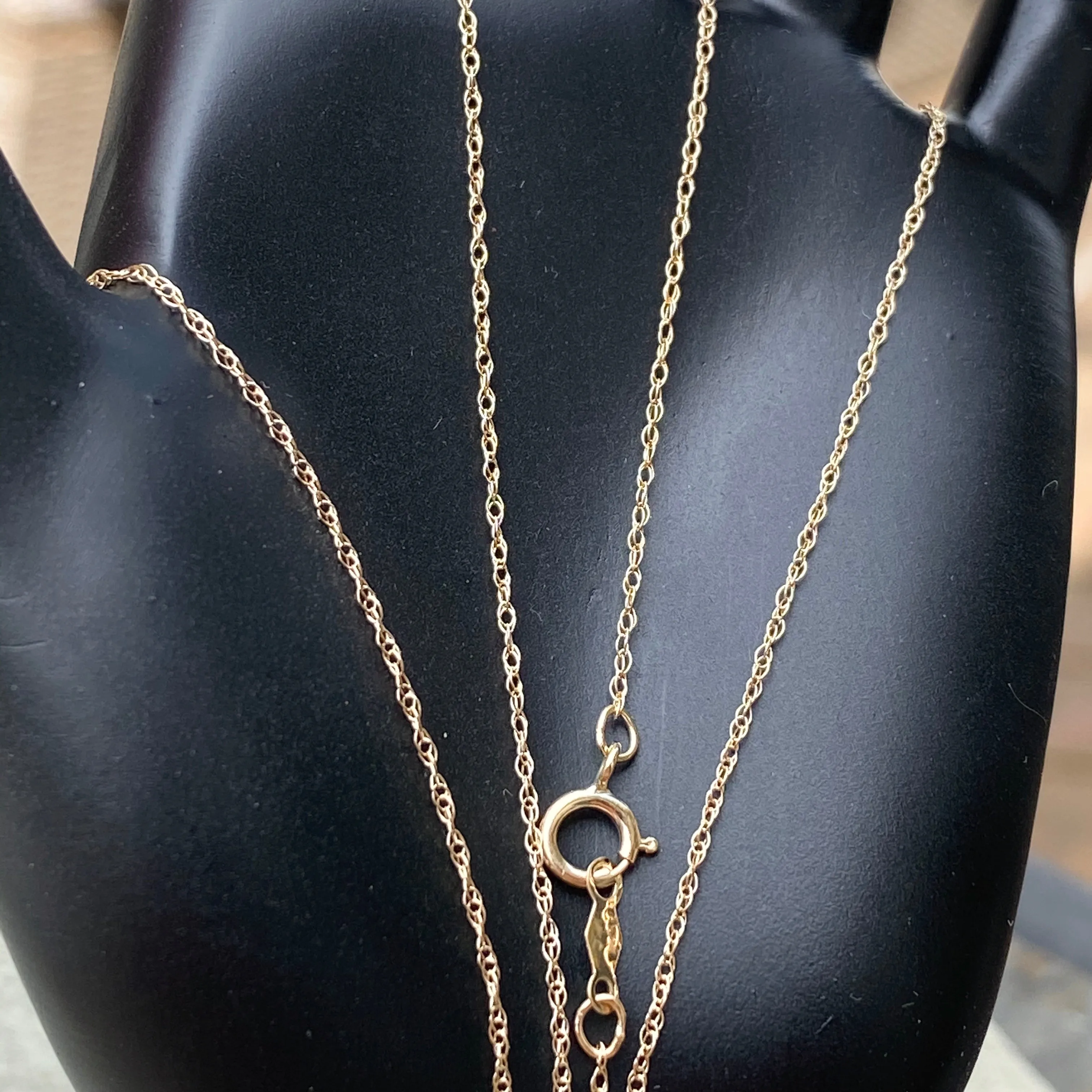 10KT Yellow Gold .85mm Rope Chain Necklace