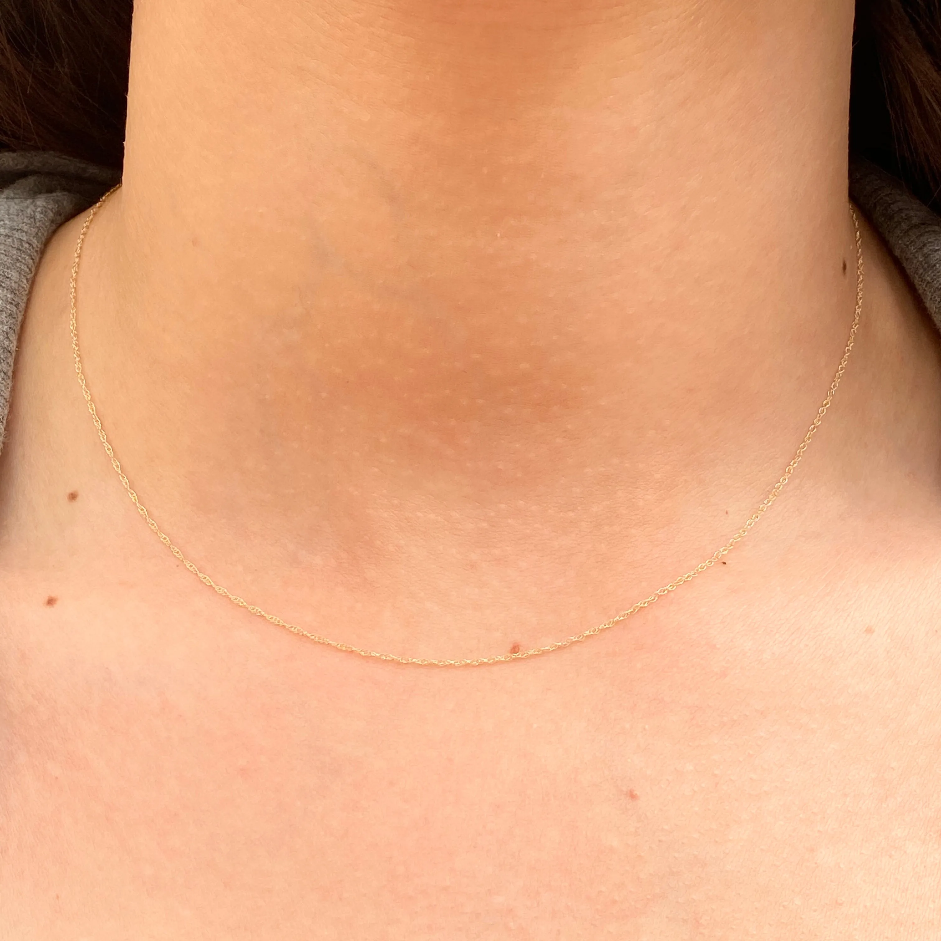 10KT Yellow Gold .85mm Rope Chain Necklace