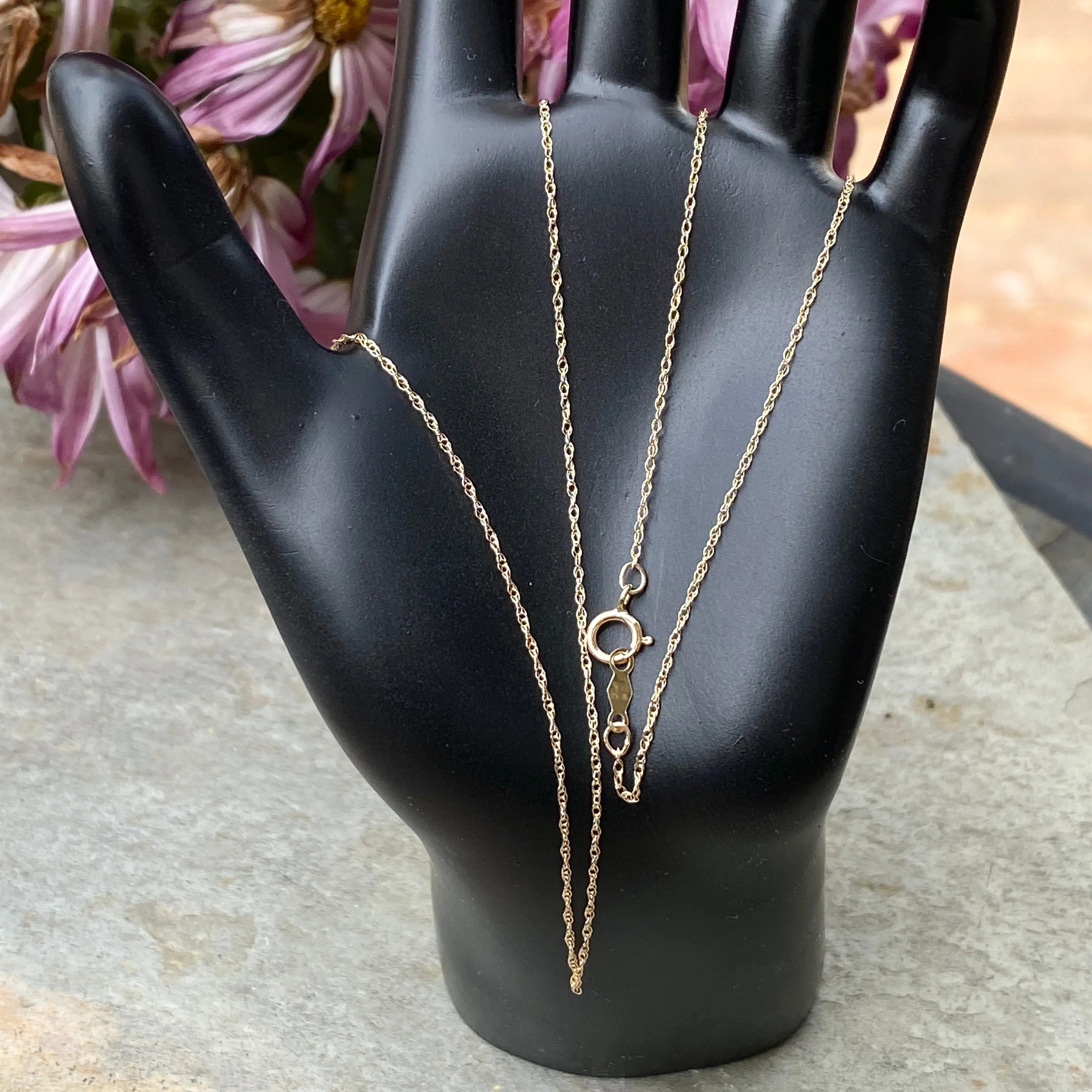 10KT Yellow Gold .85mm Rope Chain Necklace