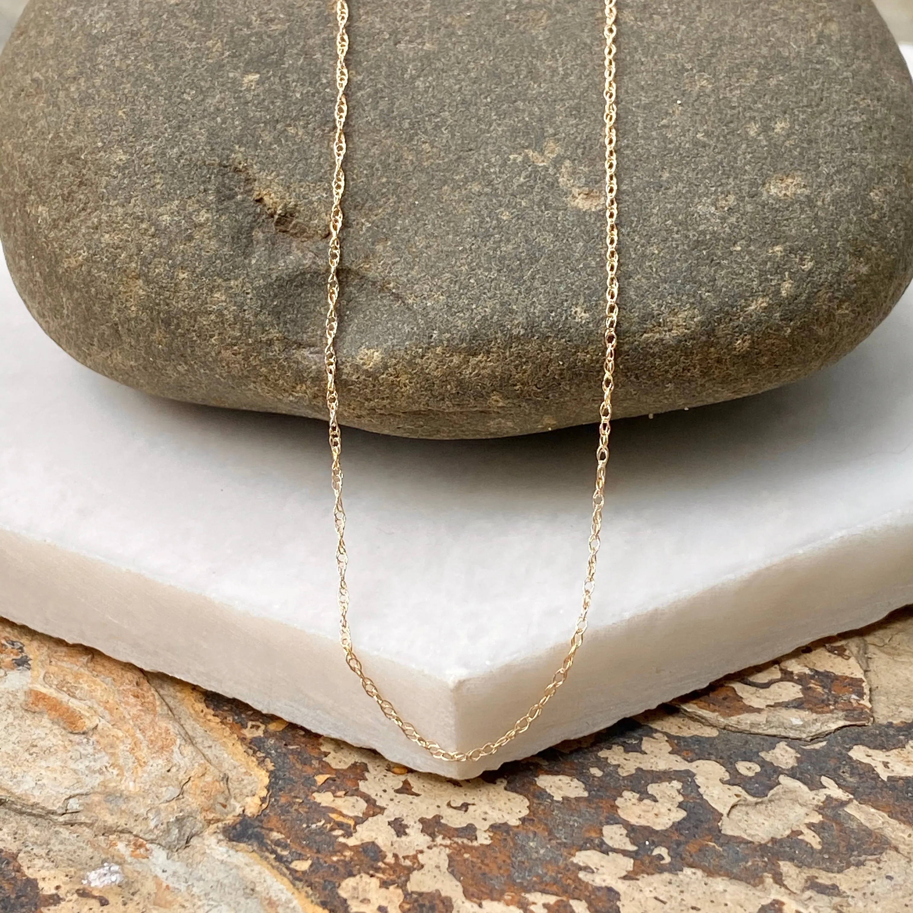 10KT Yellow Gold .85mm Rope Chain Necklace