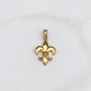 10KT Yellow Gold Fleur de Lis Polished Pendant Charm