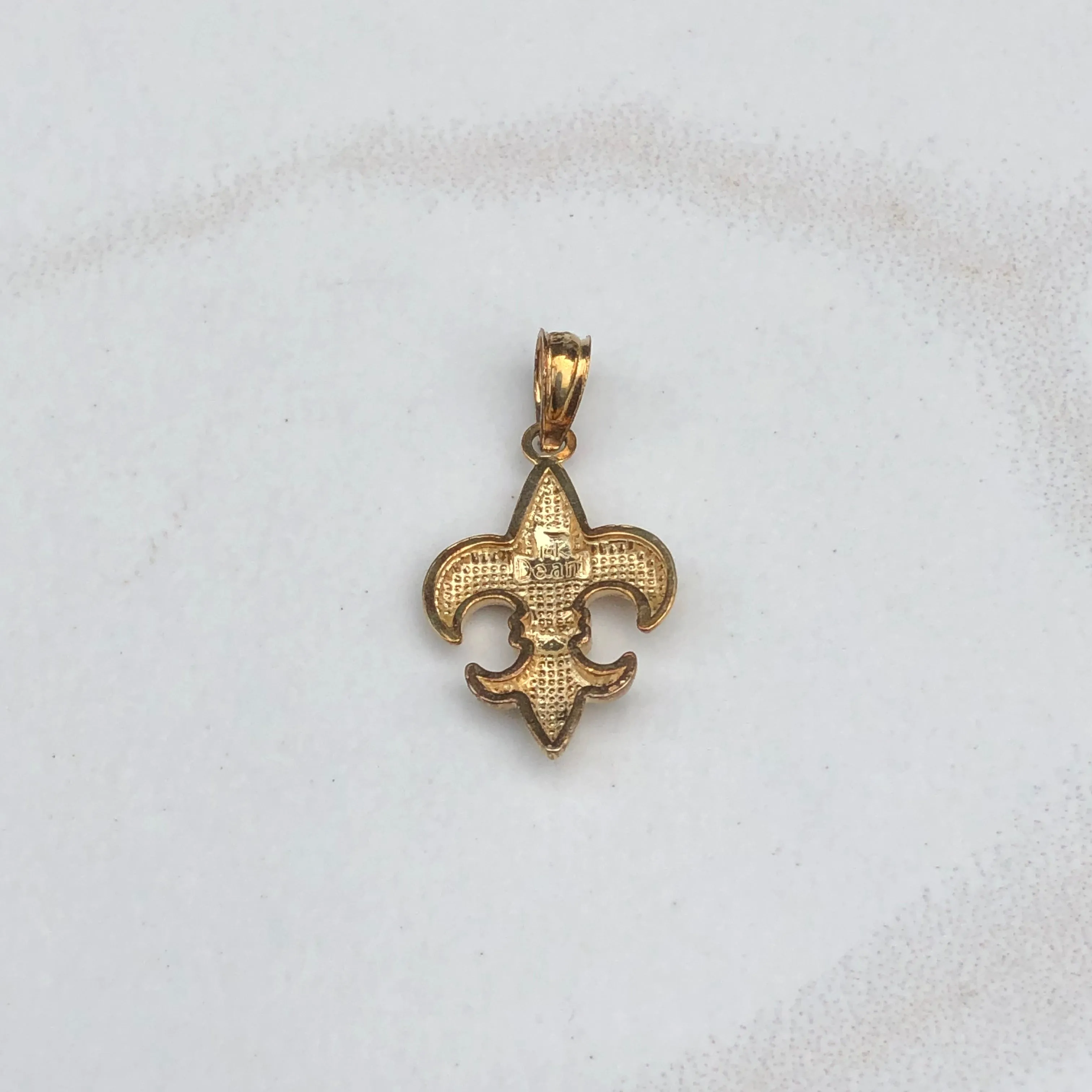 10KT Yellow Gold Fleur de Lis Polished Pendant Charm