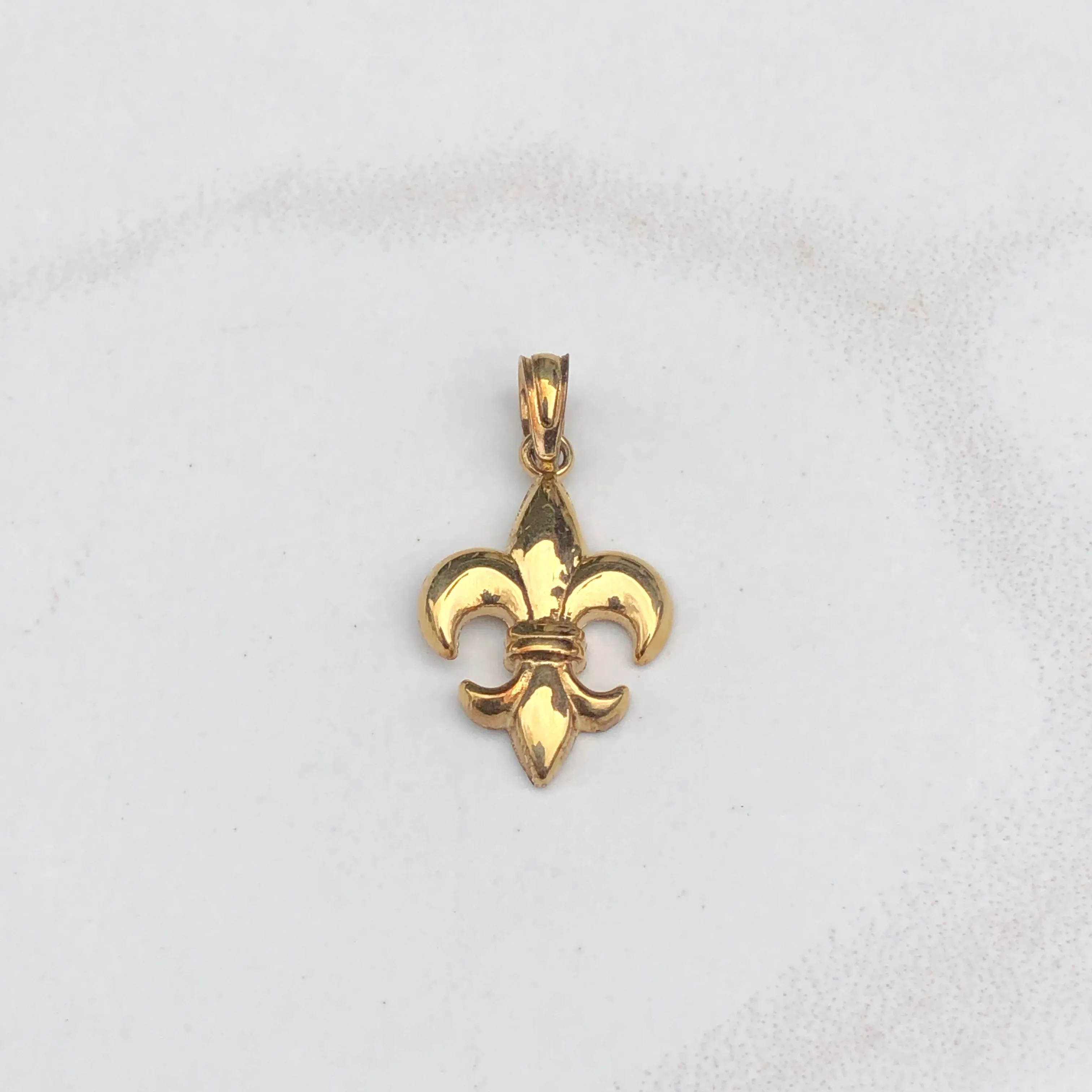 10KT Yellow Gold Fleur de Lis Polished Pendant Charm