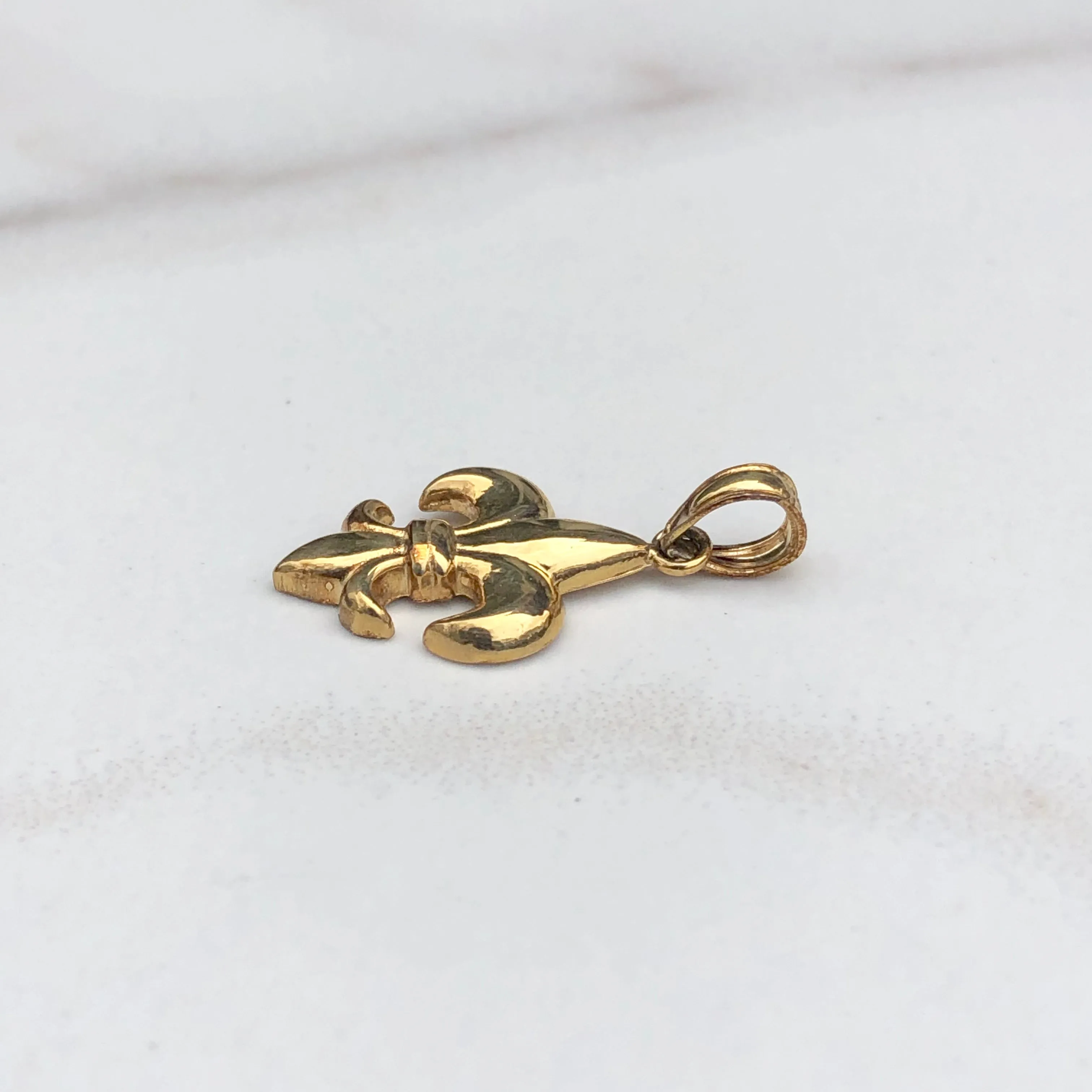 10KT Yellow Gold Fleur de Lis Polished Pendant Charm