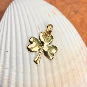 10KT Yellow Gold High Polished 3-Leaf Clover Pendant Charm