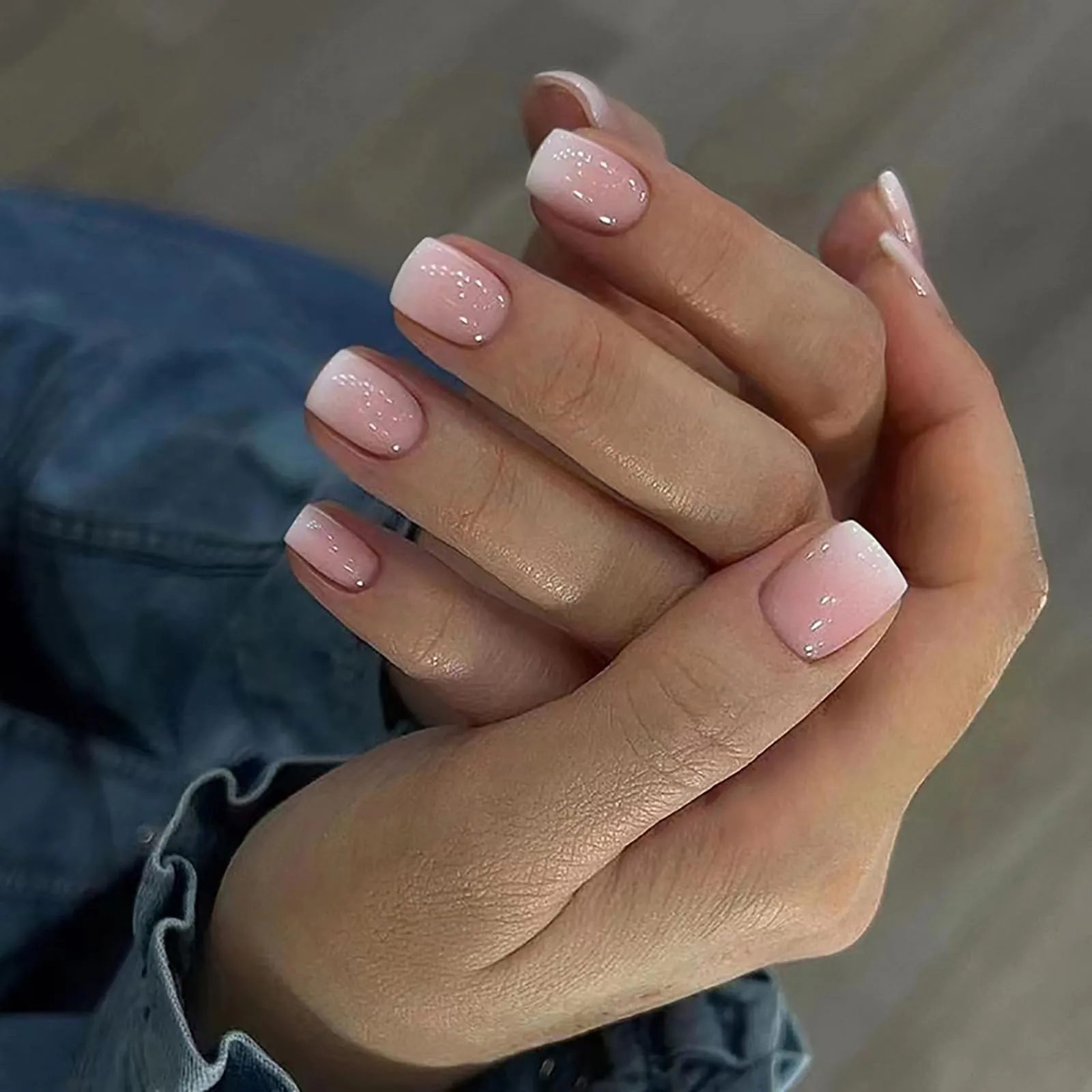 12Packs French Tip Press on Nails- OPkssnails Press on Nails Medium Almond And Square,Reusable Glue On Nails, Gel Fake Nails for Women, Stick On Nails Kit 12 Sizes-12styles