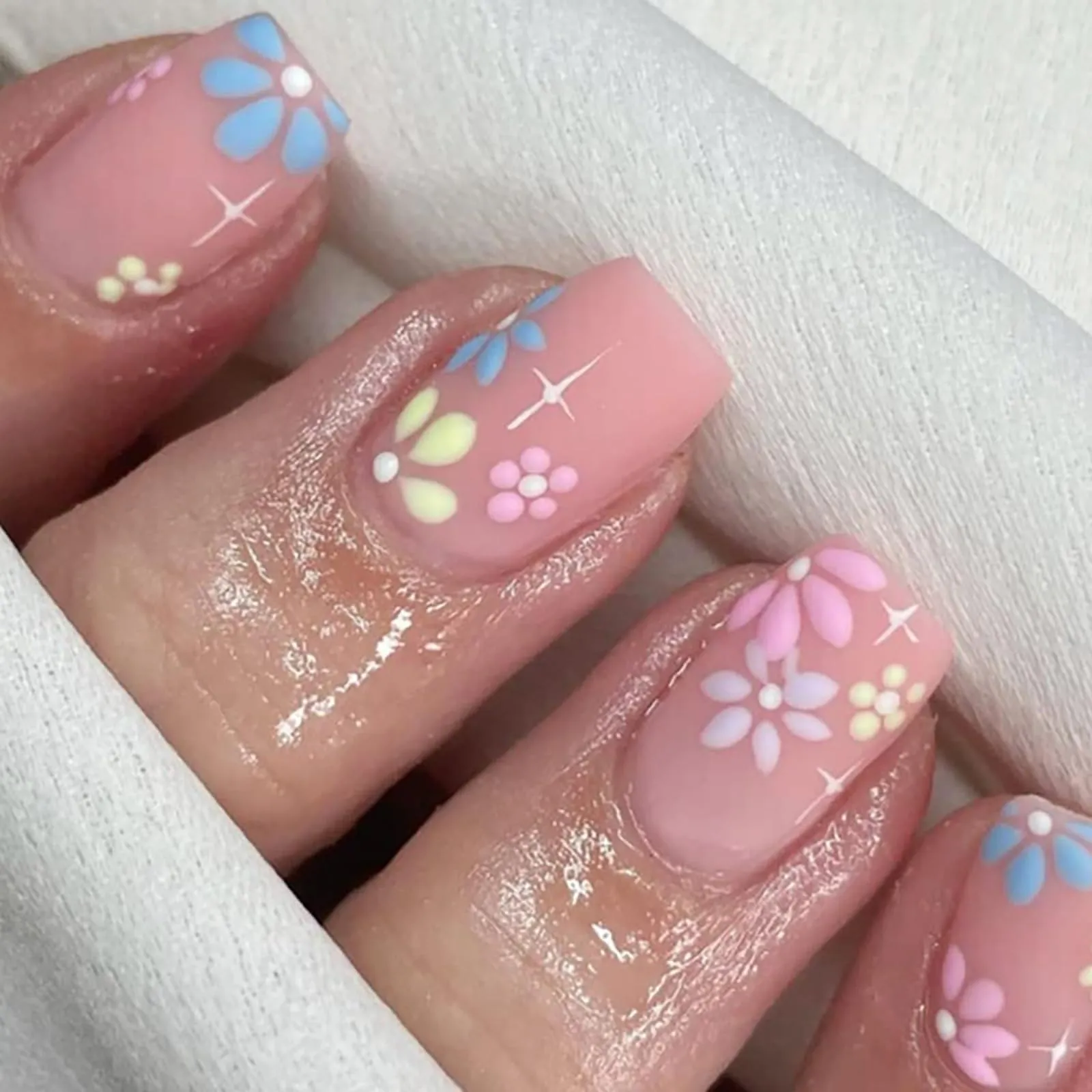 12Packs French Tip Press on Nails- OPkssnails Press on Nails Medium Almond And Square,Reusable Glue On Nails, Gel Fake Nails for Women, Stick On Nails Kit 12 Sizes-12styles