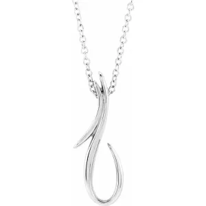 14K White Freeform 16-18" Necklace