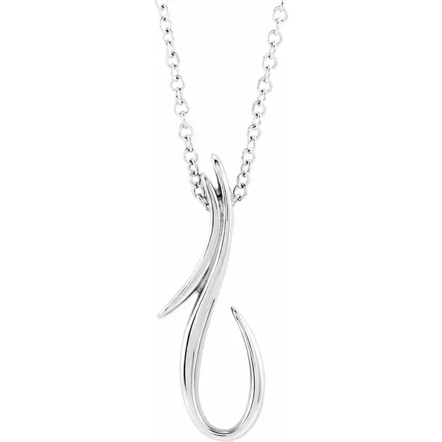 14K White Freeform 16-18" Necklace