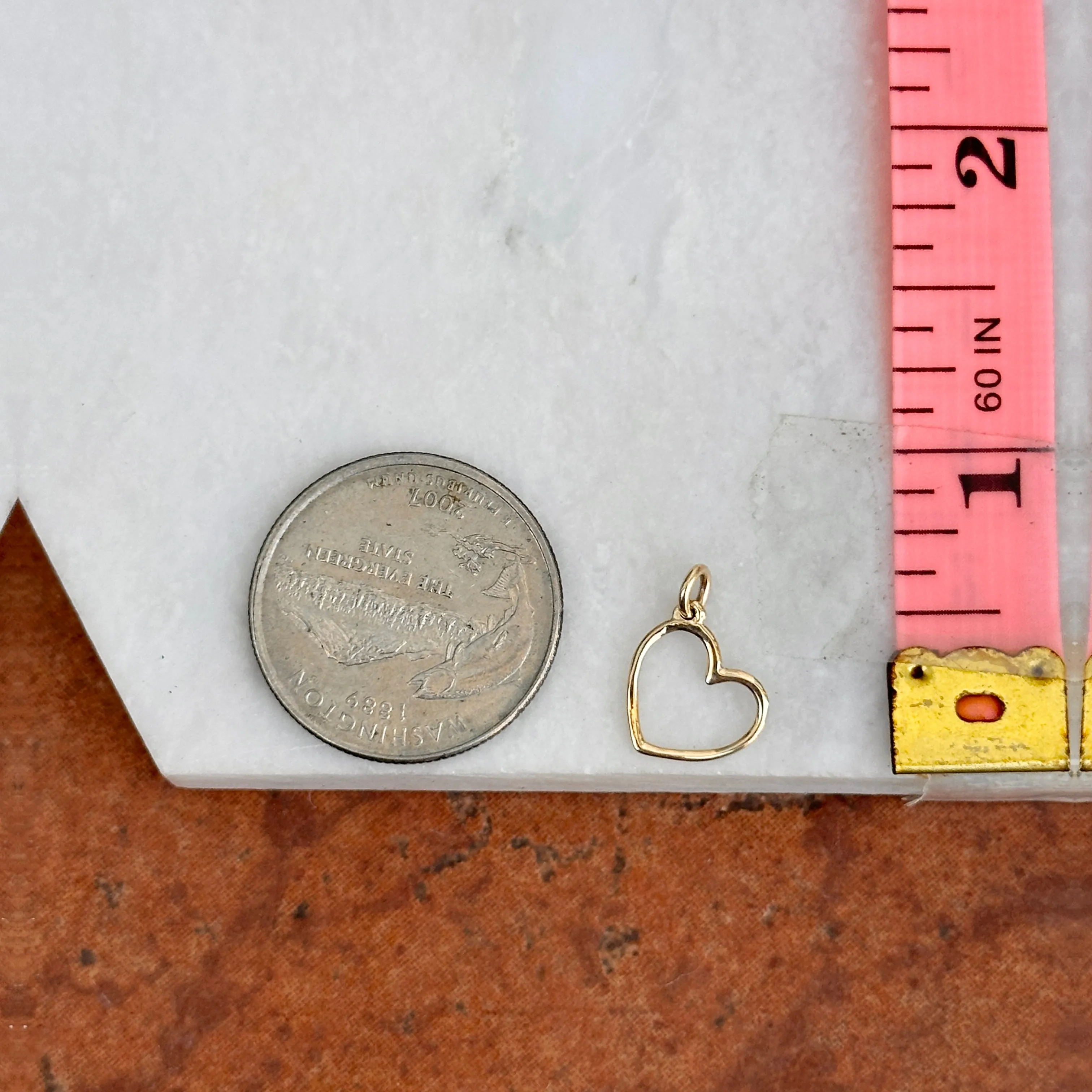 14KT Yellow Gold Cut-Out Heart Pendant Charm