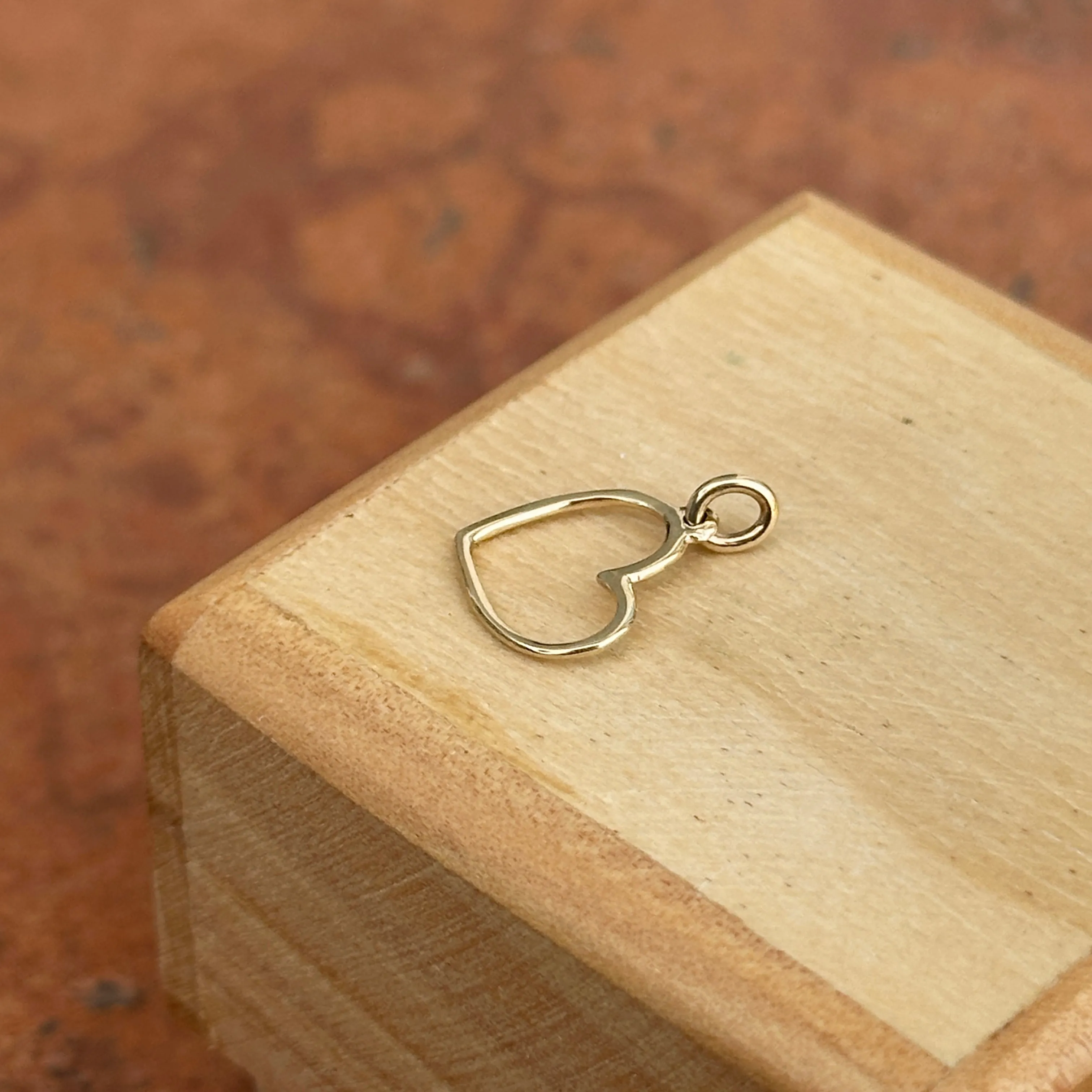 14KT Yellow Gold Cut-Out Heart Pendant Charm