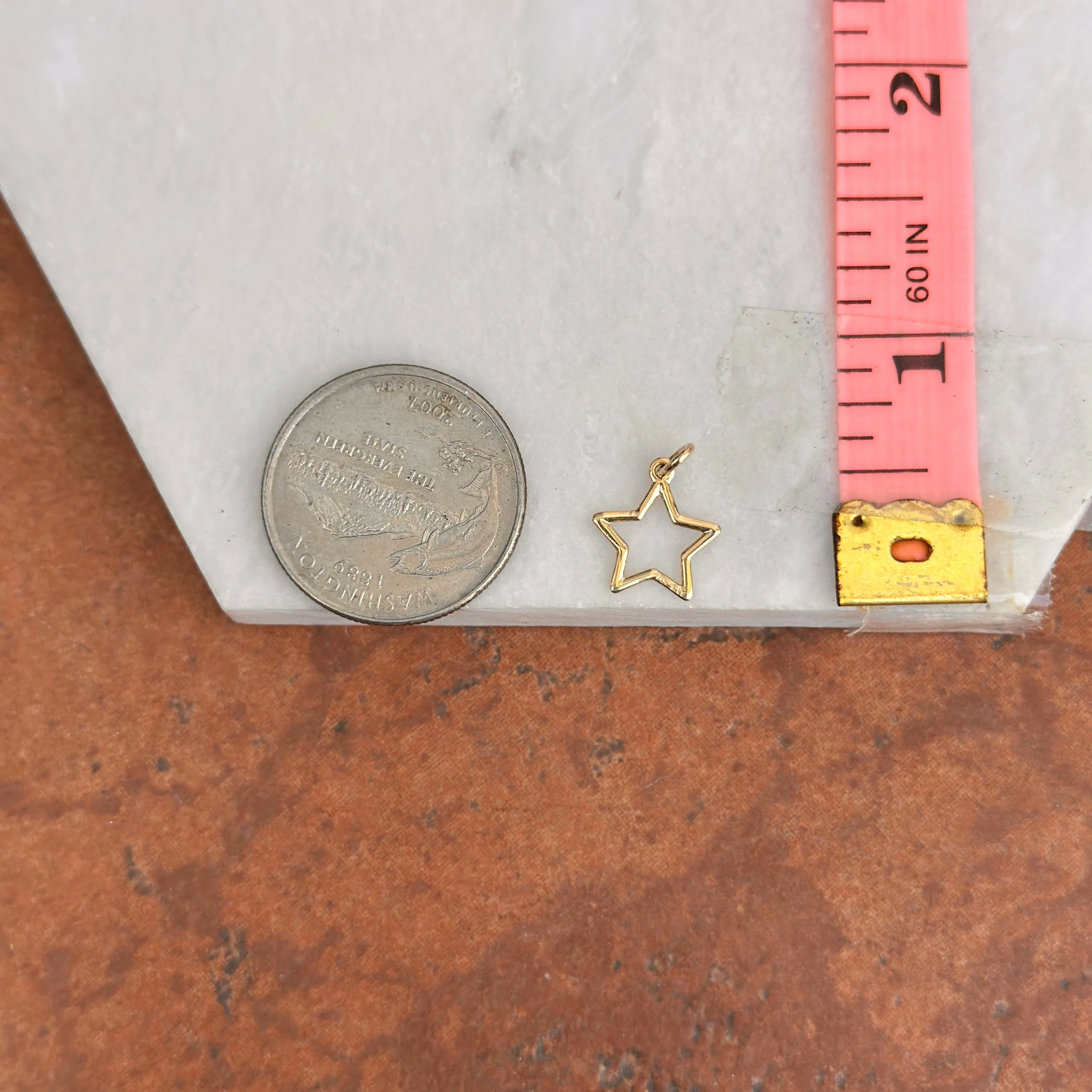 14KT Yellow Gold Cut-Out Star Pendant Charm