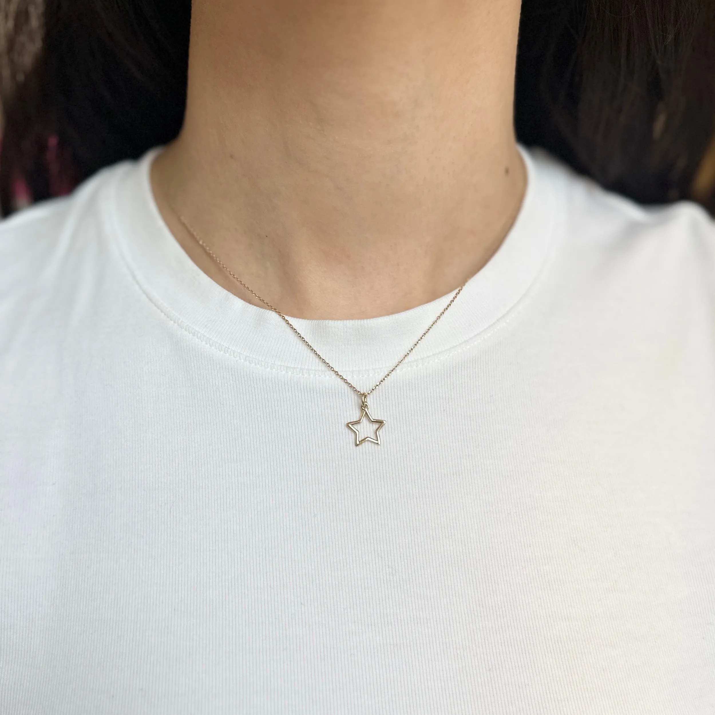 14KT Yellow Gold Cut-Out Star Pendant Charm