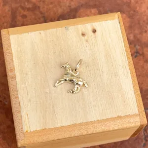 14KT Yellow Gold Running Horse Mini Pendant Charm