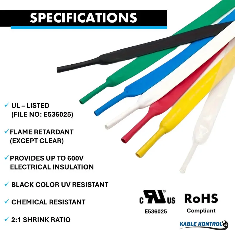 2:1 - Single Wall Polyolefin - Heat Shrink Tubing - Orange