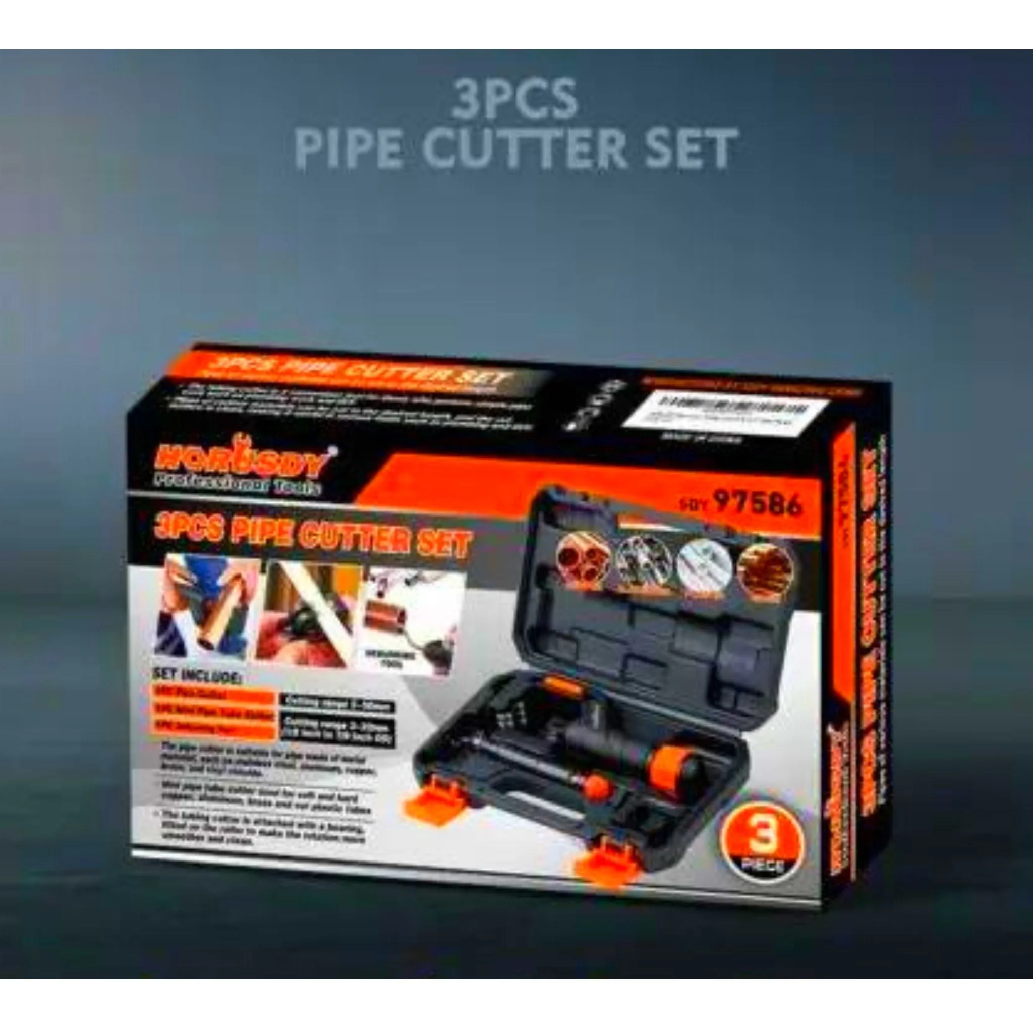 3 Piece Tube Pipe Cutter Set | Heavy Duty Copper Pipe PVC Thin Steel Cut with Deburring Tool