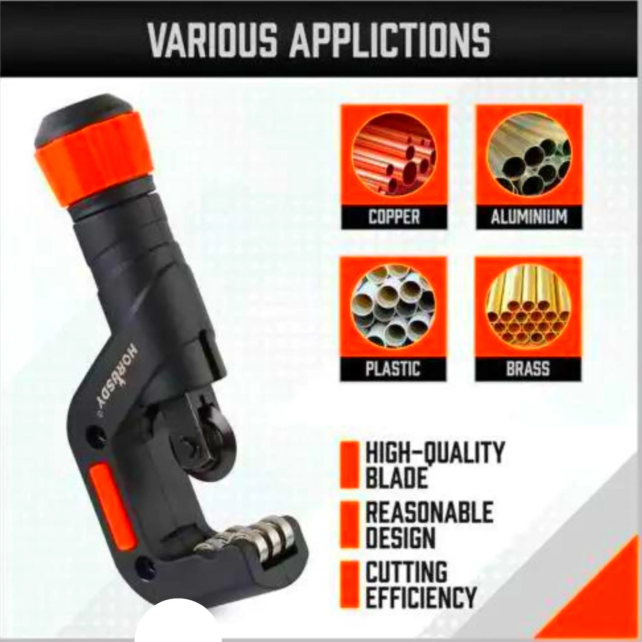 3 Piece Tube Pipe Cutter Set | Heavy Duty Copper Pipe PVC Thin Steel Cut with Deburring Tool