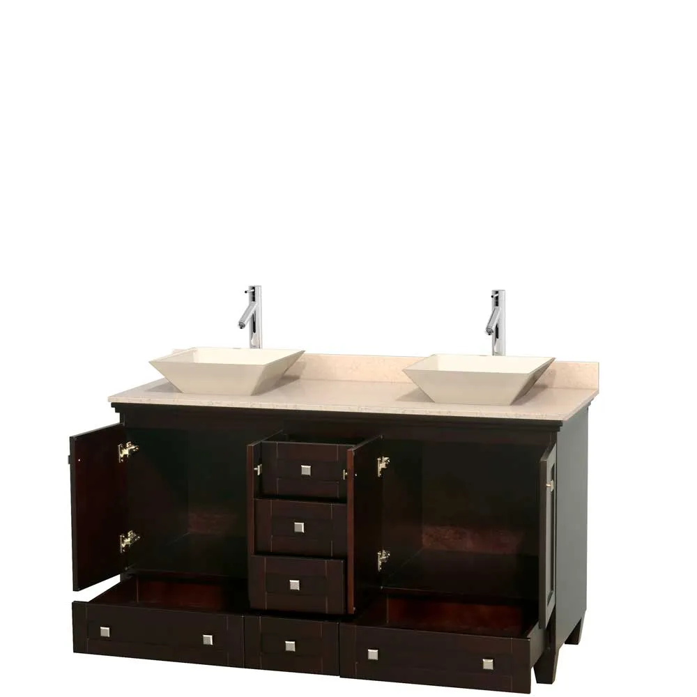 Acclaim 60 Inch Double Bathroom Vanity in Espresso