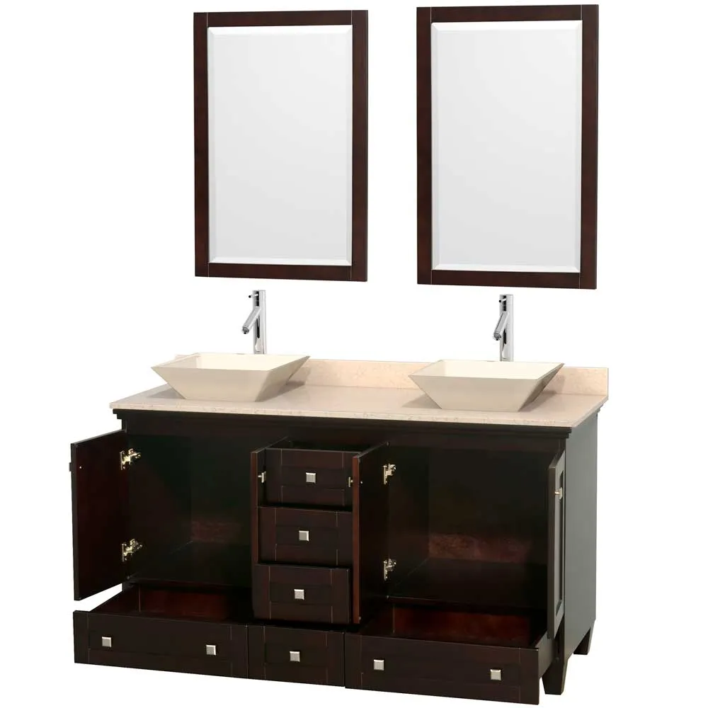 Acclaim 60 Inch Double Bathroom Vanity in Espresso