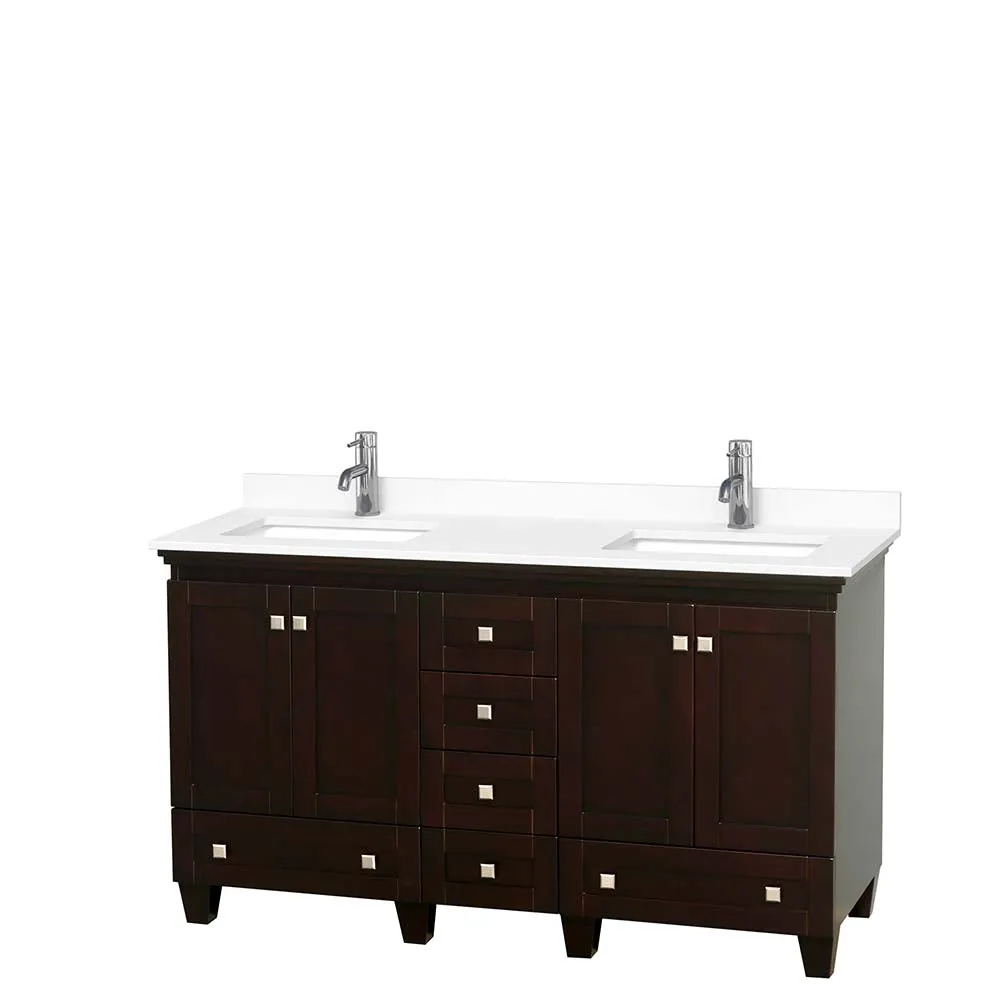 Acclaim 60 Inch Double Bathroom Vanity in Espresso