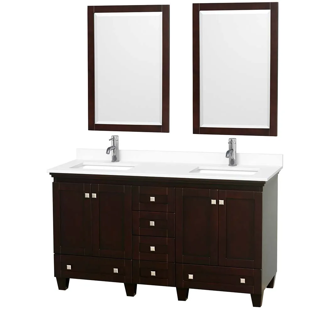 Acclaim 60 Inch Double Bathroom Vanity in Espresso
