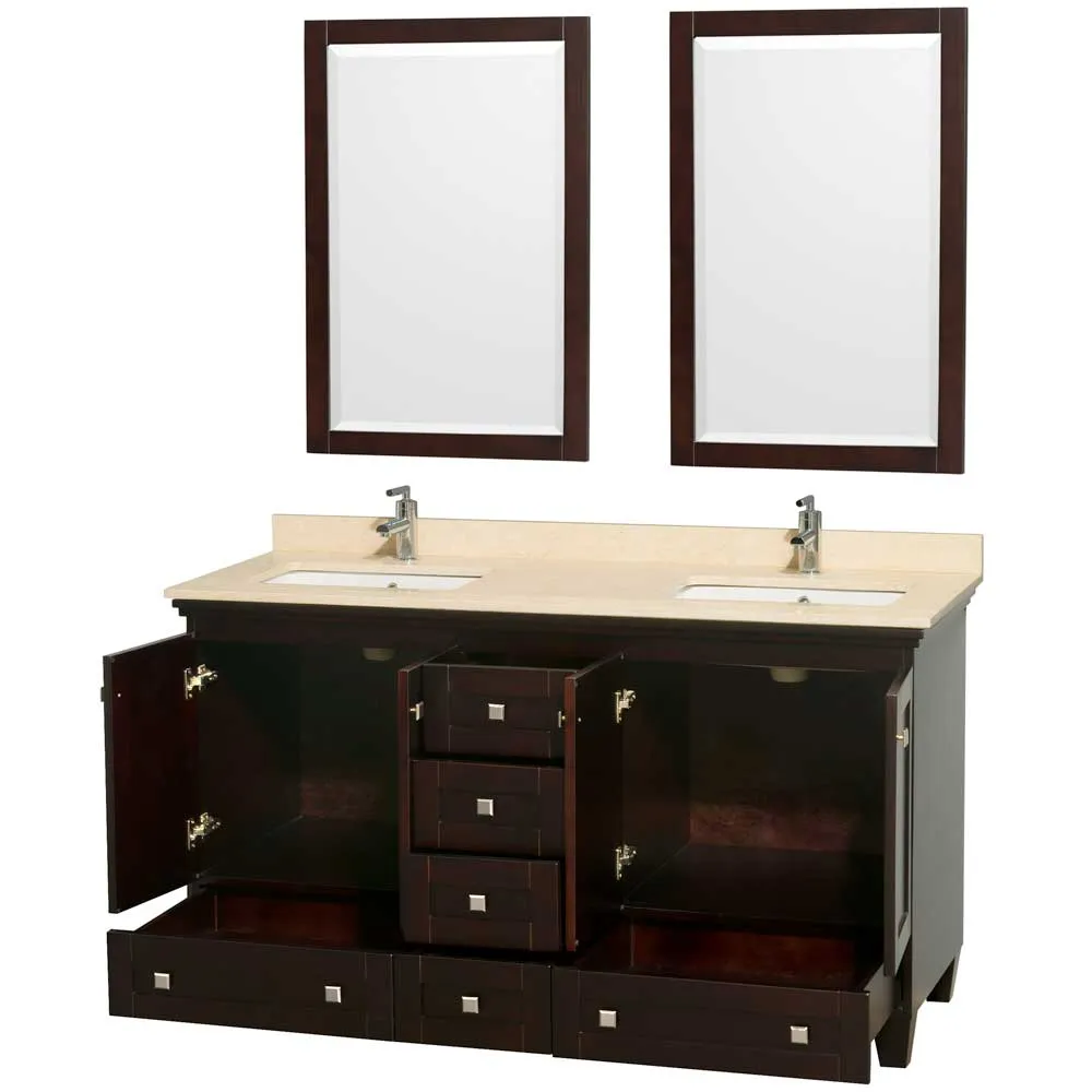 Acclaim 60 Inch Double Bathroom Vanity in Espresso