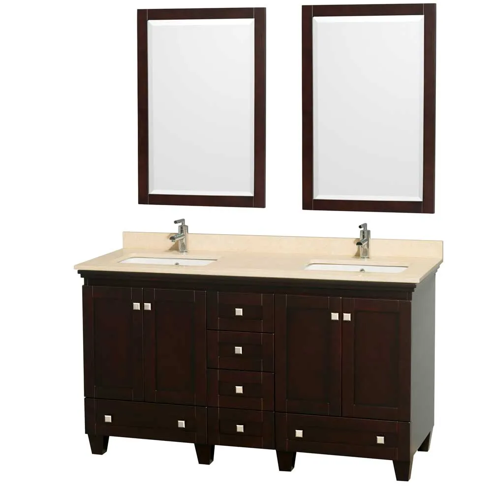 Acclaim 60 Inch Double Bathroom Vanity in Espresso