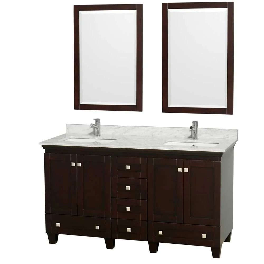 Acclaim 60 Inch Double Bathroom Vanity in Espresso