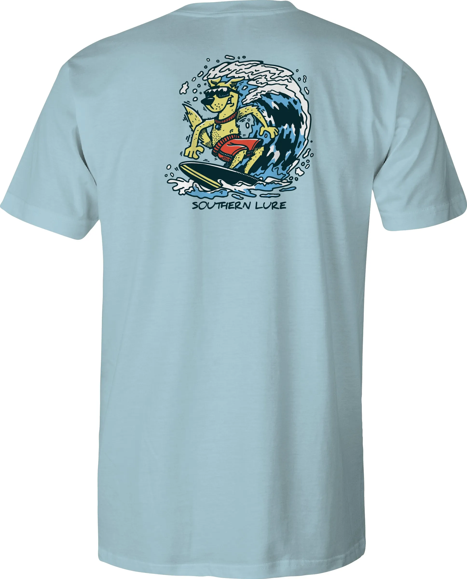 Adult Short Sleeve Tee - Surf Dawg - Sky Blue