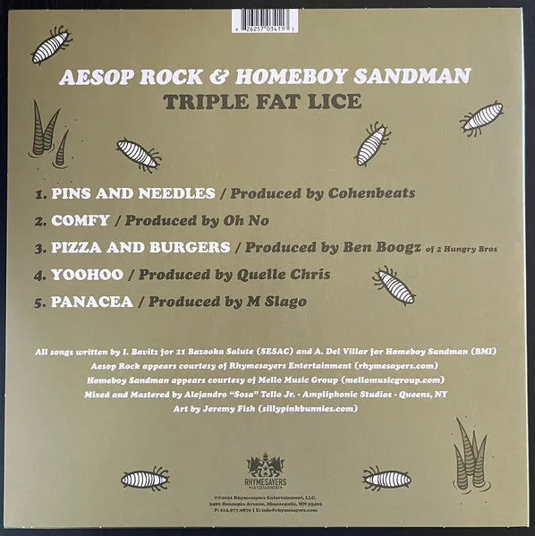 Aesop Rock & Homeboy Sandman – Triple Fat Lice Vinyl LP Record