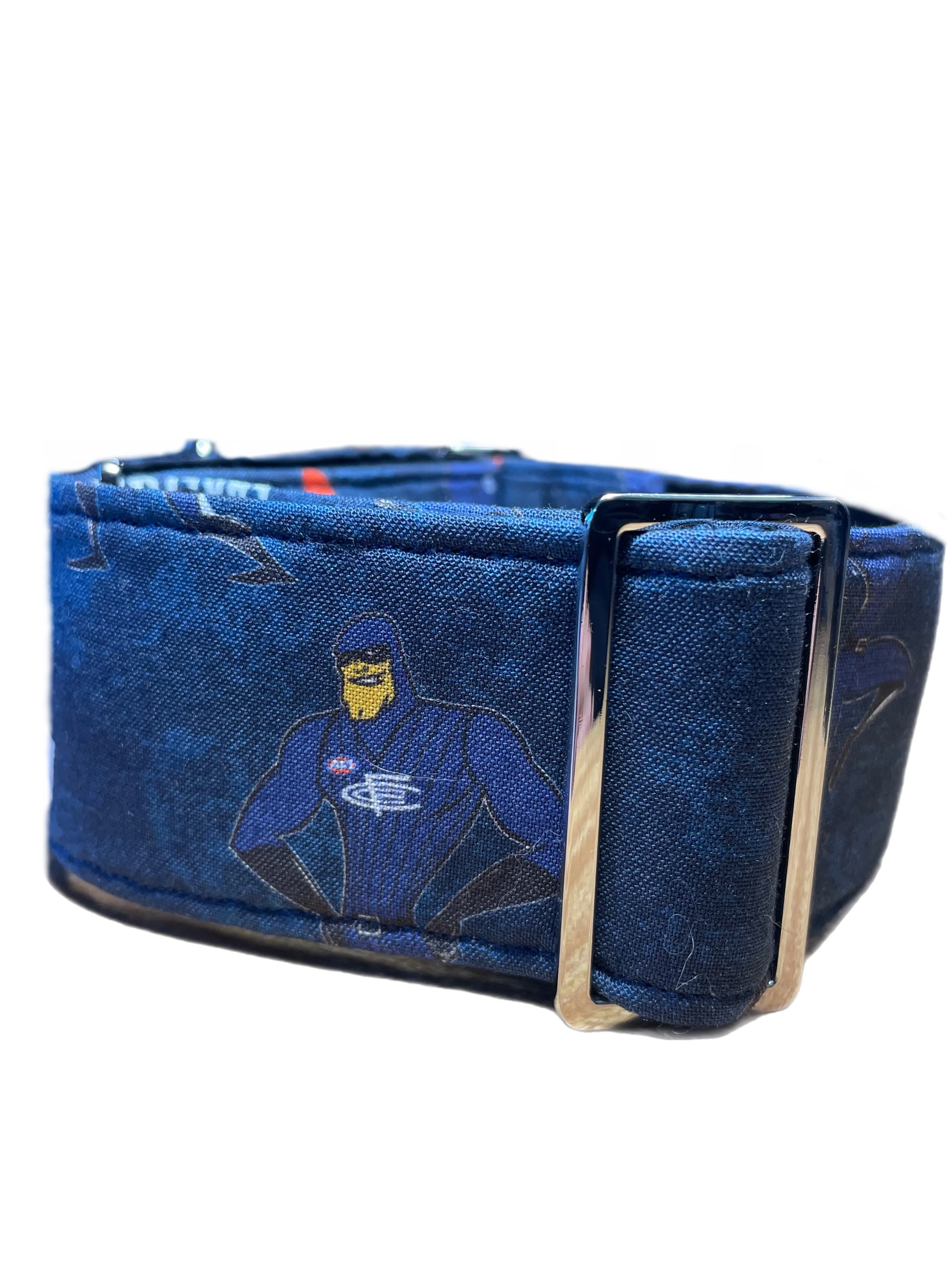 AFL Carlton inspired greyhound martingale collar cotton covered super soft