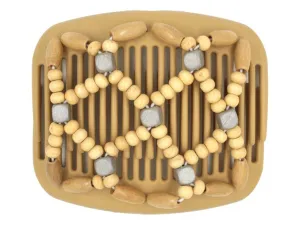 African Butterfly Hair Comb - Ndebele Blonde 90