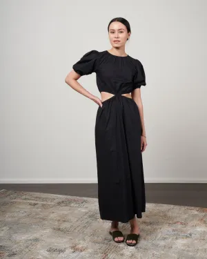 alessandria midi dress - plain black