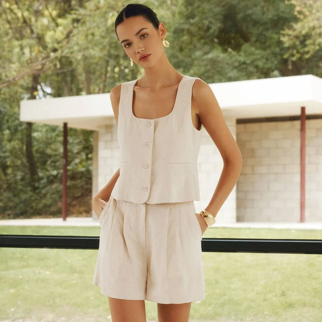 Amelia™ | Linen Blend Shorts Set