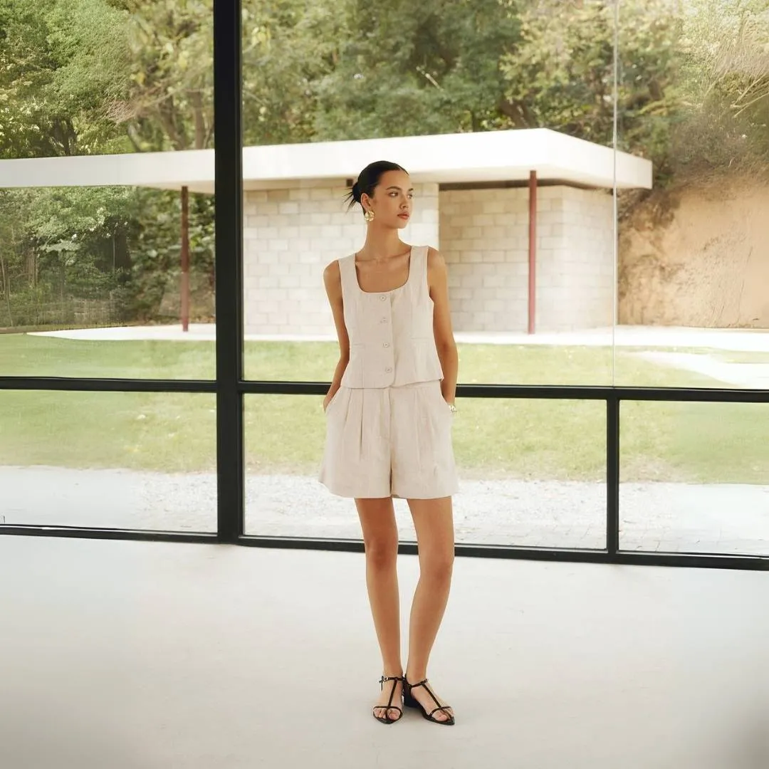 Amelia™ | Linen Blend Shorts Set