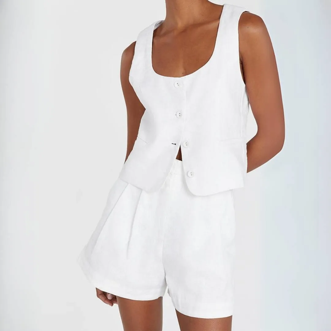 Amelia™ | Linen Blend Shorts Set