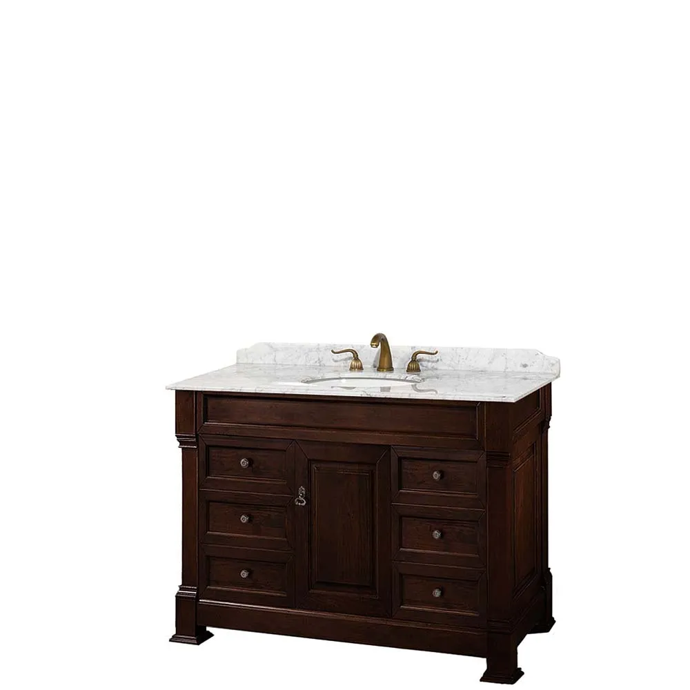 Andover 48 Inch Single Bathroom Vanity in Dark Cherry