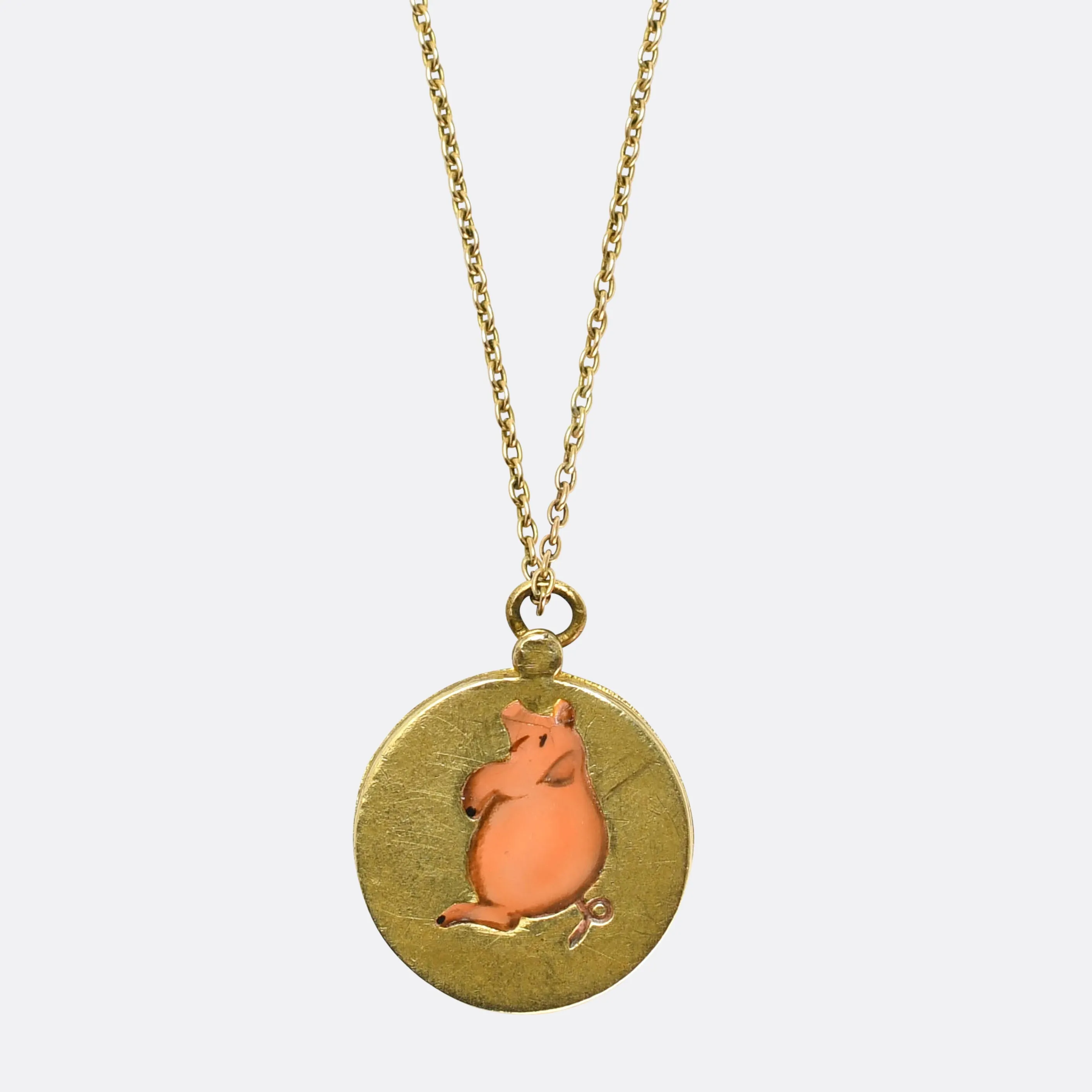 Antique French "Three Little Pigs" Locket Charm