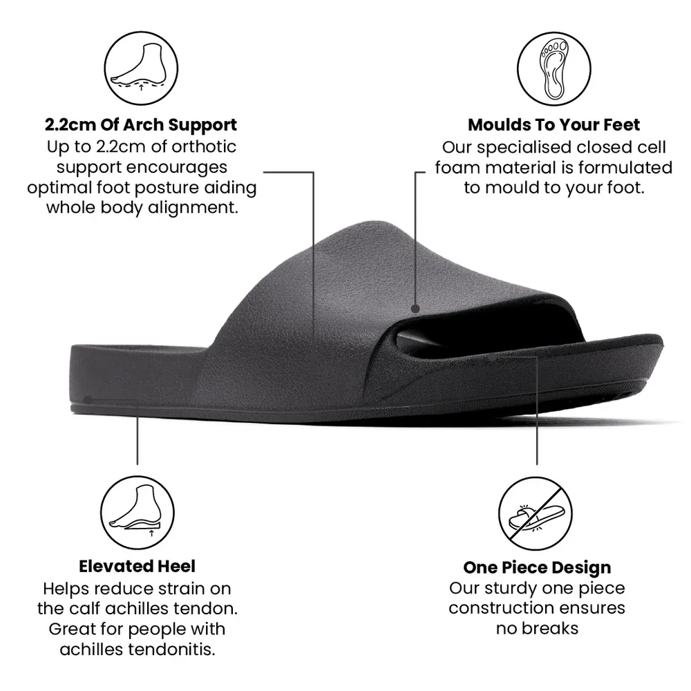Archies Arch Support Slides- Black
