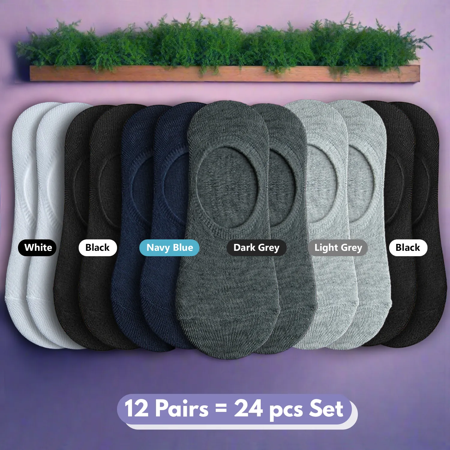 Arctic Wolf Men's Cotton Ankle Socks (Pack of 6, 8 & 12 Pairs)