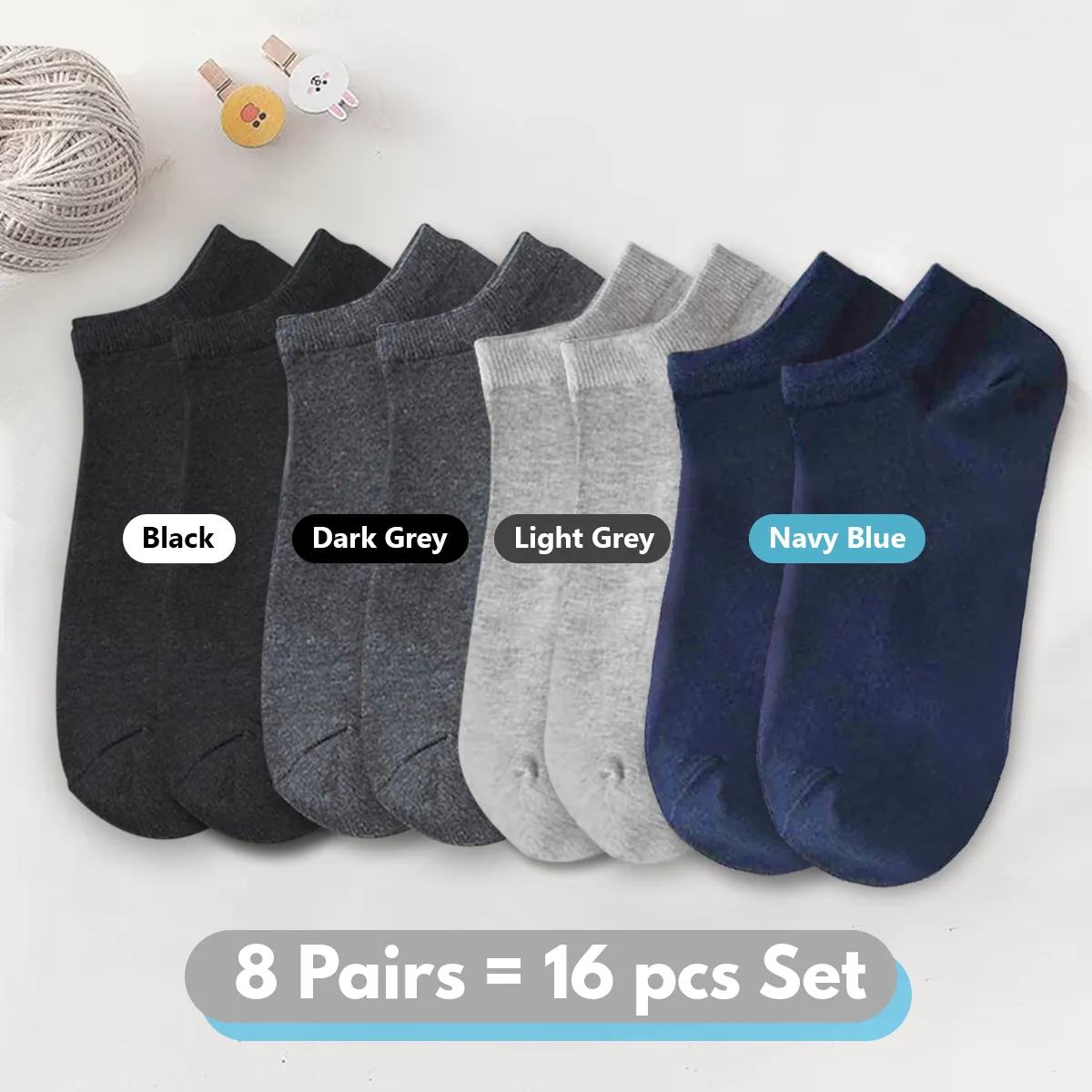 Arctic Wolf Men's Cotton Ankle Socks (Pack of 6, 8 & 12 Pairs)