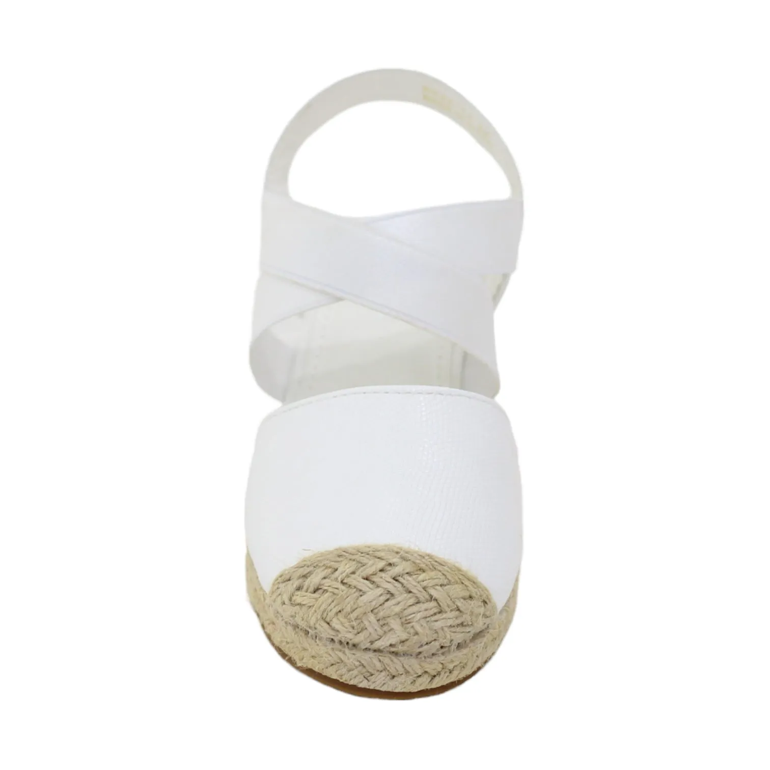 Atero girls wedge espadrille shoe white