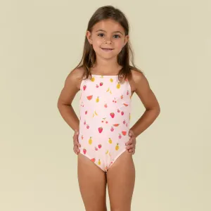 Baby Girls’ One-Piece Swimsuit pink with Fruit print