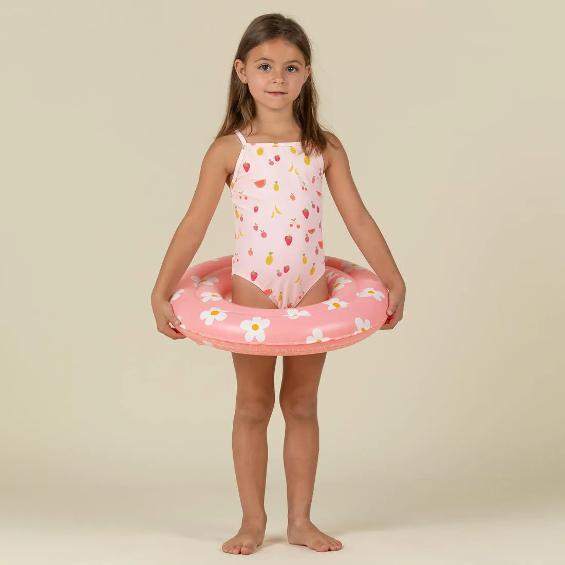 Baby Girls’ One-Piece Swimsuit pink with Fruit print