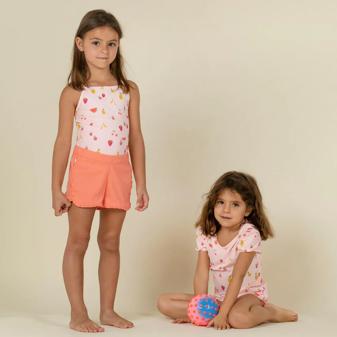 Baby Girls’ One-Piece Swimsuit pink with Fruit print