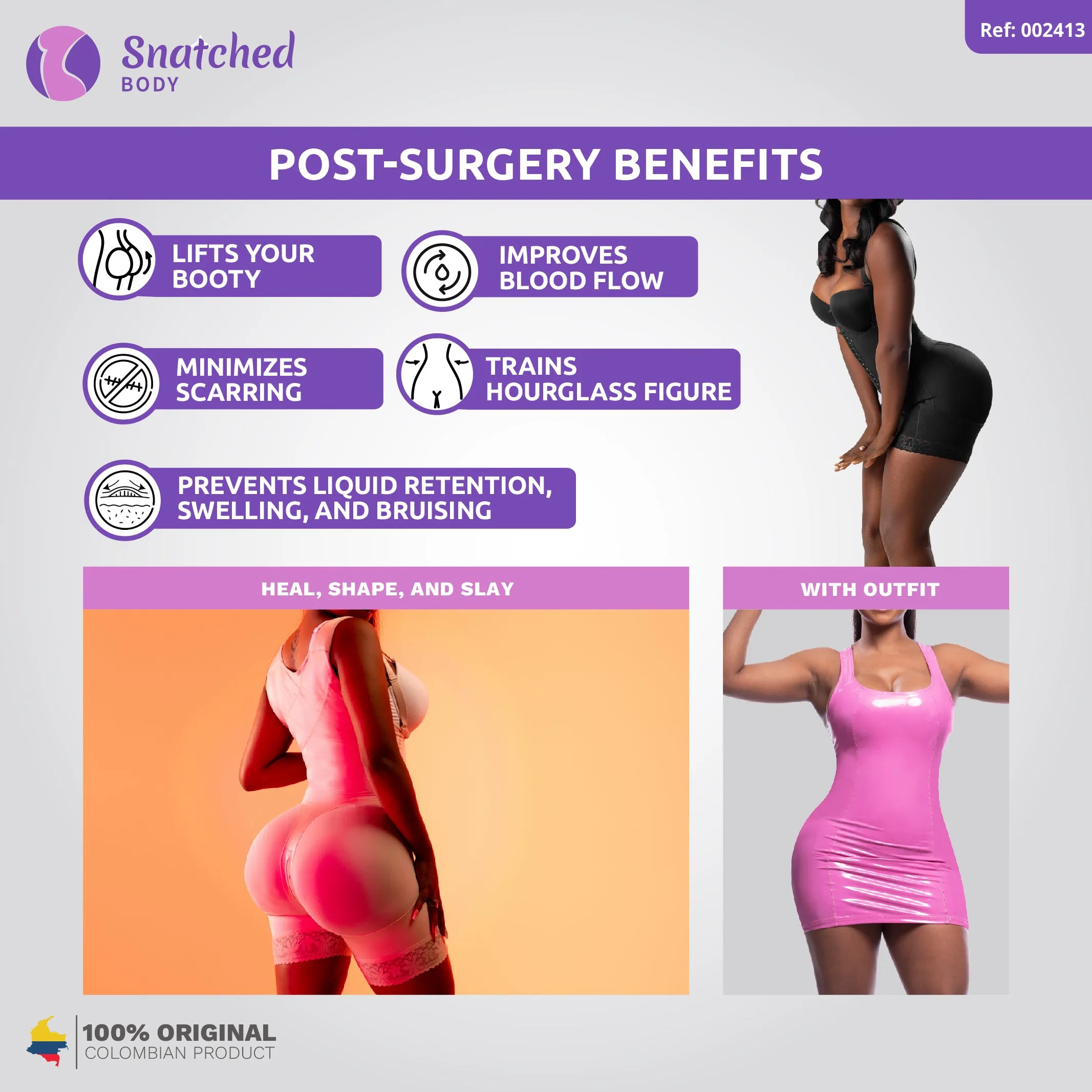 BBL & Lipo | Stage 2 Faja Post-Op Shapewear | No Bra