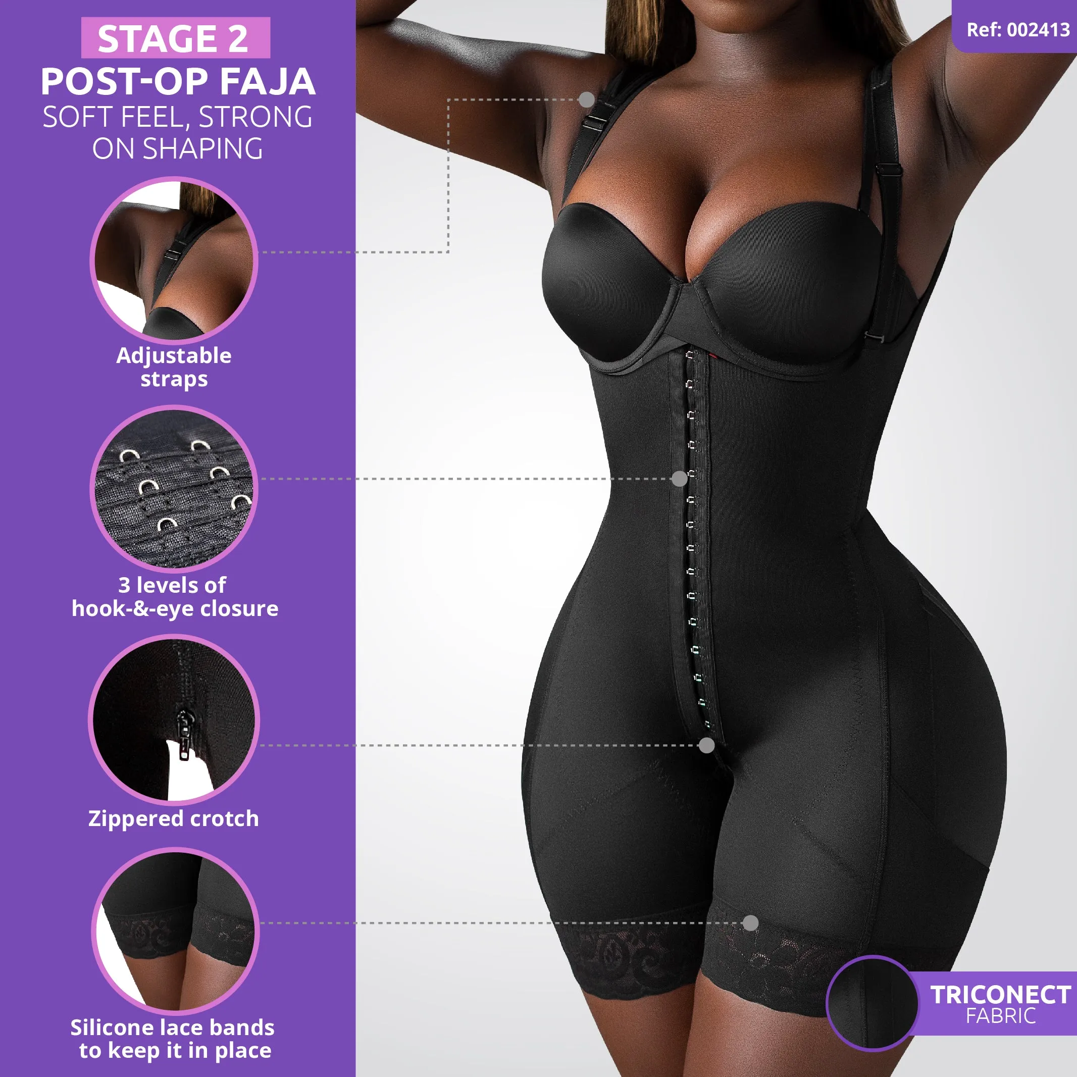 BBL & Lipo | Stage 2 Faja Post-Op Shapewear | No Bra