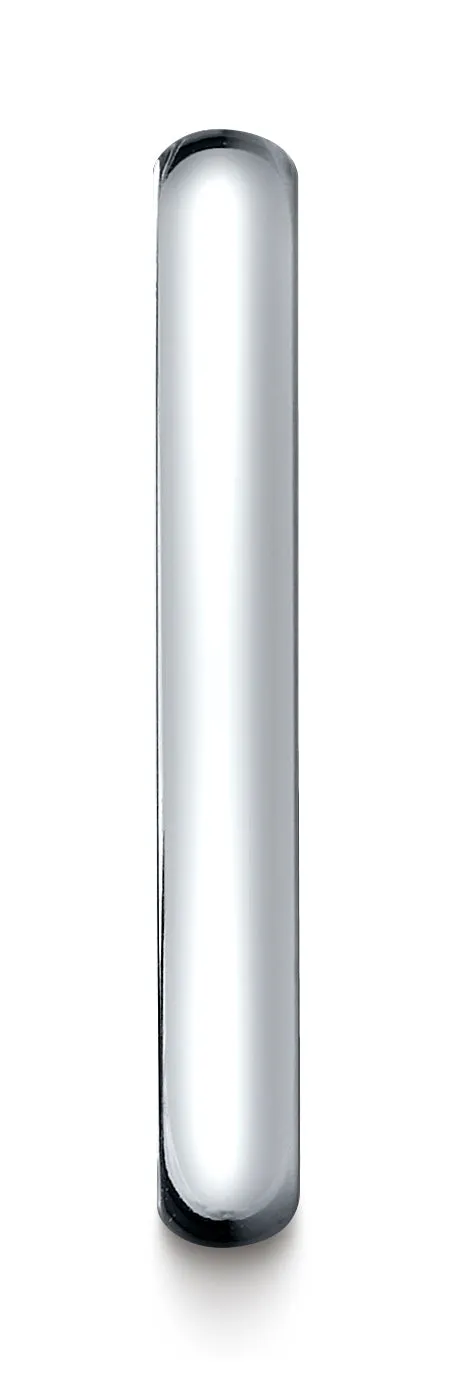 Benchmark 10K White Gold 3mm Slightly Domed Standard Comfort-Fit Wedding Band Ring (Sizes 4 - 15 )