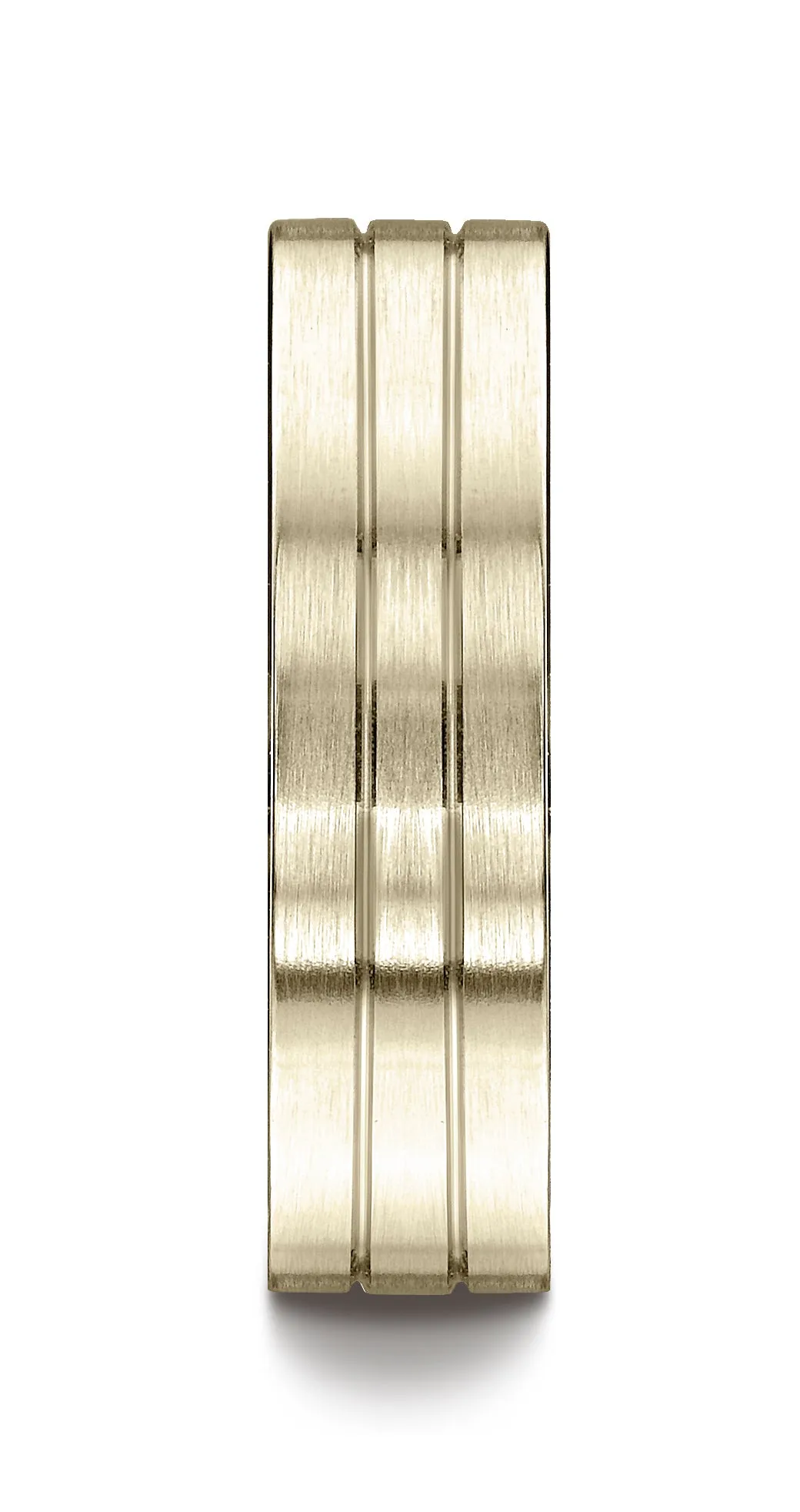 Benchmark 10K Yellow Gold 6mm Comfort-Fit with Parallel Center Cuts Carved Design Wedding Band Ring